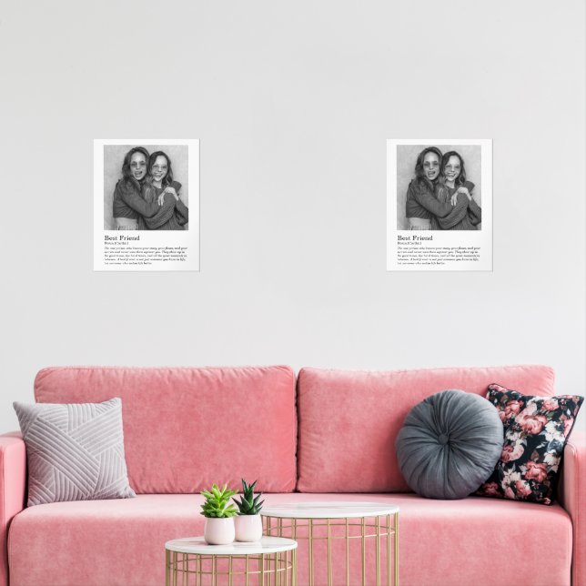 DUO Best Friend dictionary Definition wedding gift Wall Art Sets (Livingroom)