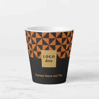 Duo black and orange craft-Business Logo Latte Mug
