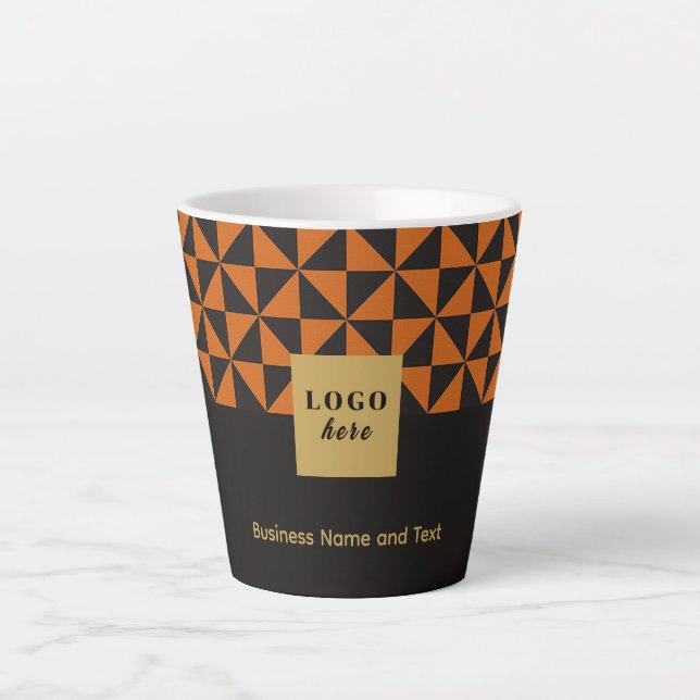 Duo black and orange craft-Business Logo Latte Mug (Front)