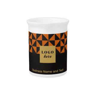 Duo black & orange-Business Logo Porcelain Pitcher