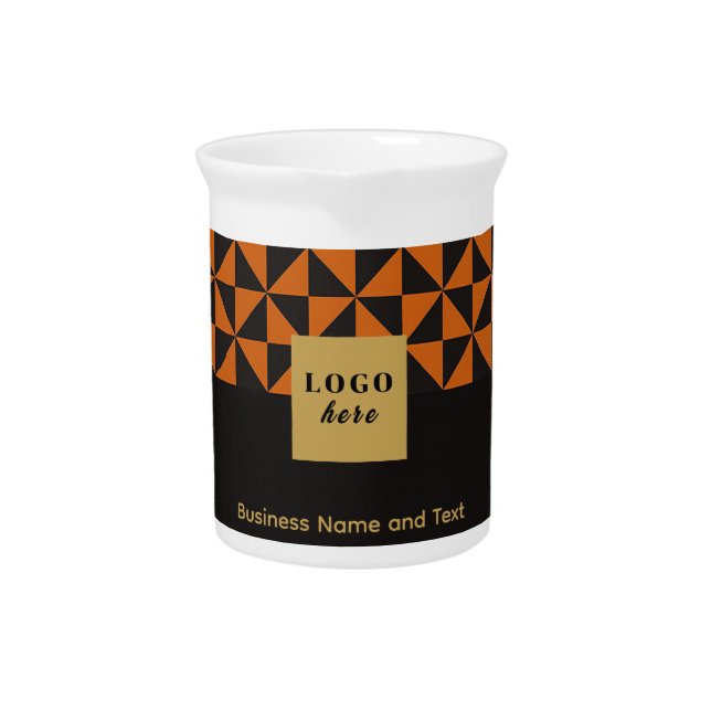 Duo black & orange-Business Logo Porcelain Pitcher (Front)