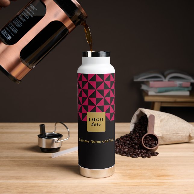 Duo black & pink - Business Logo Water Bottle (Coffee)