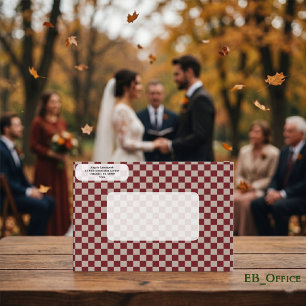 Duo Brown & Taupe Checkerboard Self Addressed Envelope