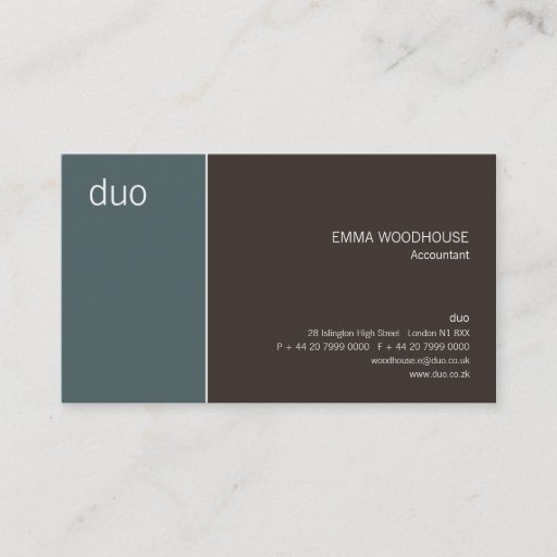 Customizable Duo Cadet Blue &amp; Brown Business Card Templates