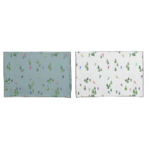 Duo Color Alpine Skiers Pine Trees Blue White