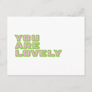 Duo colored typography-You are lovely mantra Postcard