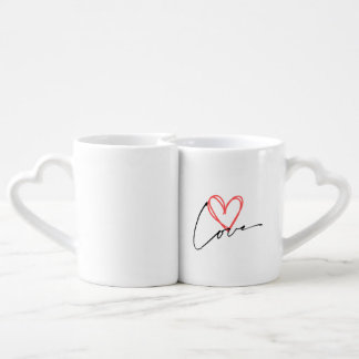 DUO core cups, LOVE creashop pattern Coffee Mug Set