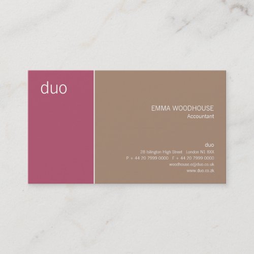 Duo Dark Pink &amp; Tan Business Card Templates