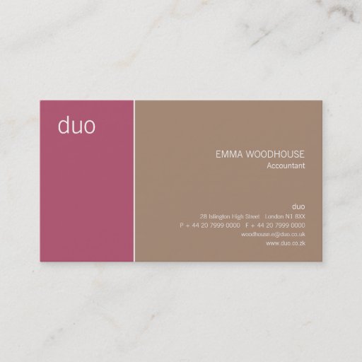 Customizable Duo Dark Pink &amp; Tan Business Card Templates