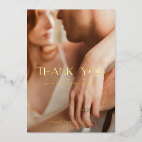 Duo Font Typography Modern Wedding Thank You Card