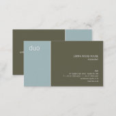 Duo Light Blue & Dark Olive Business Card (Front/Back)