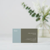 Duo Light Blue & Dark Olive Business Card (Standing Front)