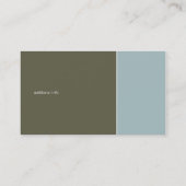 Duo Light Blue & Dark Olive Business Card (Back)