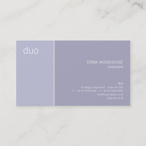 Duo Light Steel Blue Business Card
