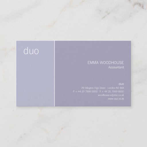 Customizable Duo Light Steel Blue Business Card
