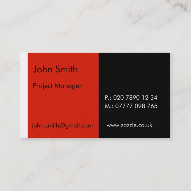 Duo - Red & Black (2" x 3.5") Business Card (Front)