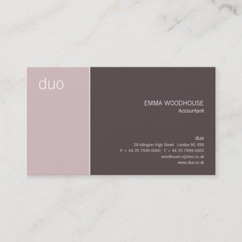 Duo Taupe &amp; Pink Business Card