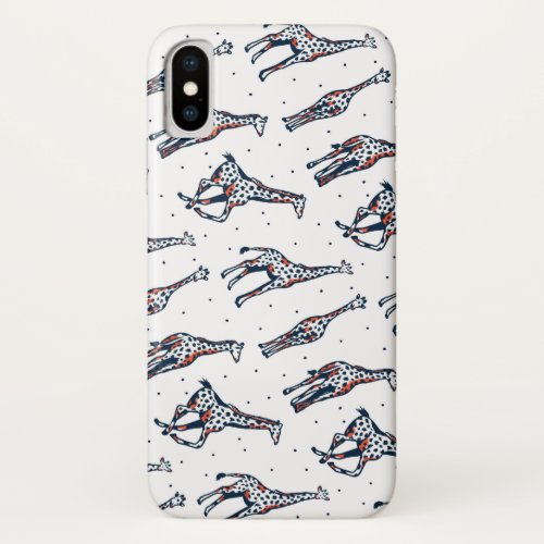 DUO TONE GIRAFFE PATERN IPHONE X CASE