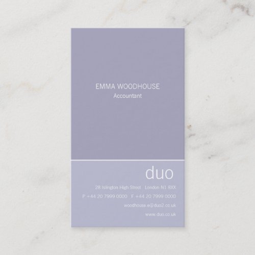 Duo Vertical Light Steel Blue Business Card Template