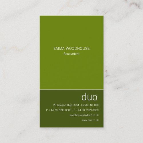 Duo Vertical May Green Business Card Templates