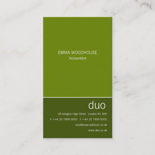 Customizable Duo Vertical May Green Business Card Templates