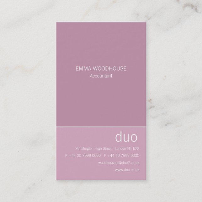 Duo Vertical Thistle Business Card (Front)