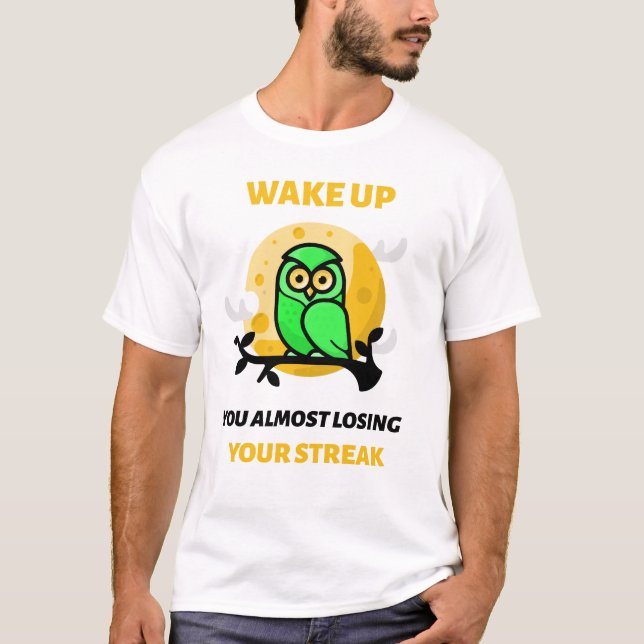 Duolingo Owl Losing Streak T-Shirt (Front)