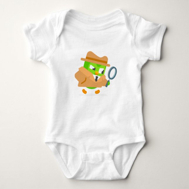 Duolingo Sticker Copy Baby Bodysuit (Front)