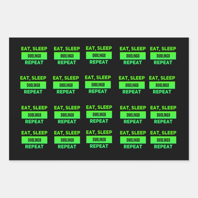 duolingo wrapping paper sheets (Front)
