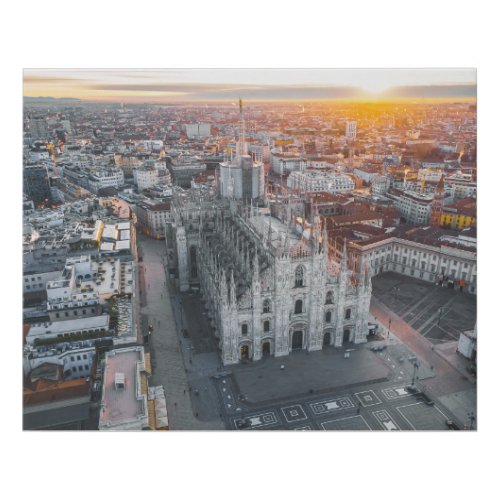 Duomo Cathedral in Milan Aerial view  Faux Canvas Print