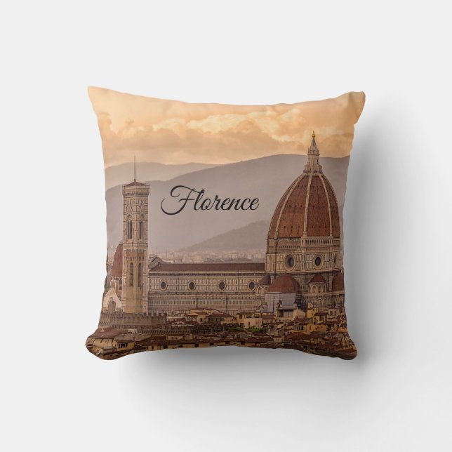 Duomo di Firenze Florence Italy Design Throw Pillow (Front)