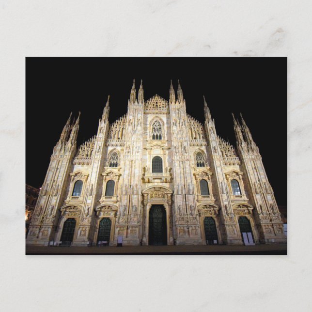 Duomo di Milano - Italy at Night Postcard (Front)