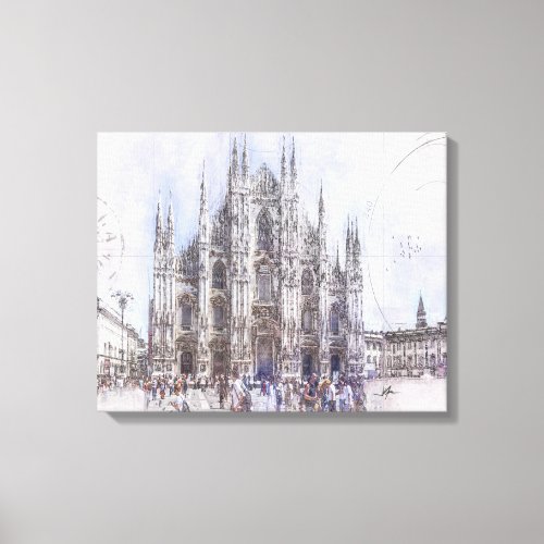 Duomo di Milano on Sunny Day Canvas Print