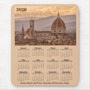 Duomo Florence Italy 2026 Calendar Mousepad