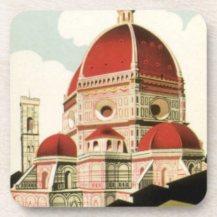 Duomo in Firenze Florence Italy Vintage Travel Art Coaster