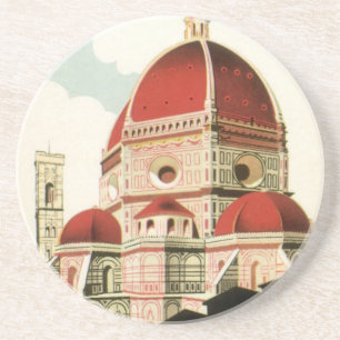 Duomo in Firenze Florence Italy Vintage Travel Art Coaster