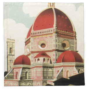 Duomo in Firenze Florence Italy Vintage Travel Art Napkin