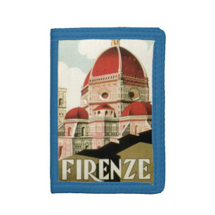 Duomo in Firenze Florence Italy Vintage Travel Art Tri-fold Wallet