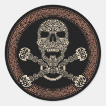 Duotone Celtic Skull & Bones Stickers