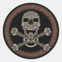 Duotone Celtic Skull & Bones Stickers