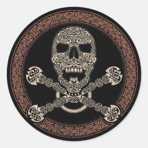 Duotone Celtic Skull & Bones Stickers