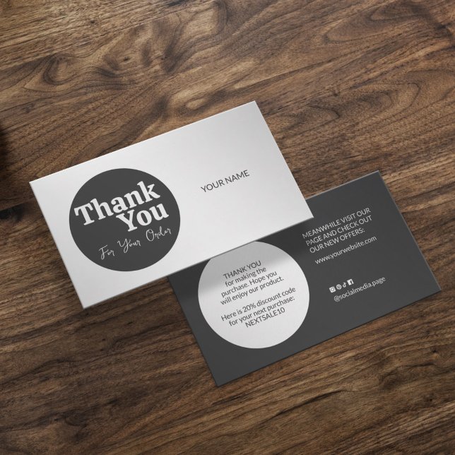 Duotone elegant gray white Thank you card (Creator Uploaded)