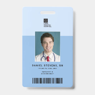 Duotone Medical Staff ID + Barcode Vertical Badge