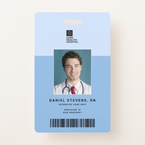 Duotone Medical Staff ID  Barcode Vertical Badge