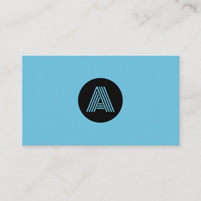 Duotone modern minimalist monogram business card (Front)