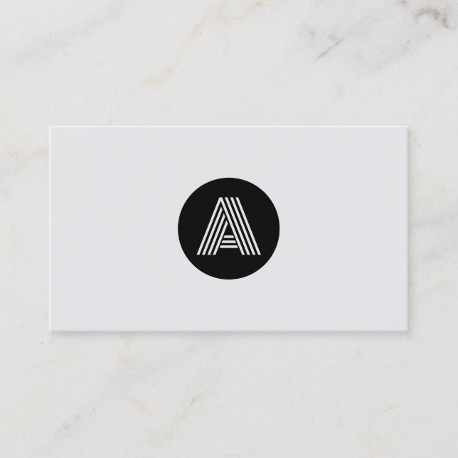Duotone modern minimalist monogram business card (Front)