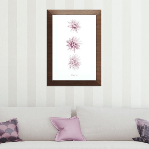 Duotone Pink Flowers Fiore Poster