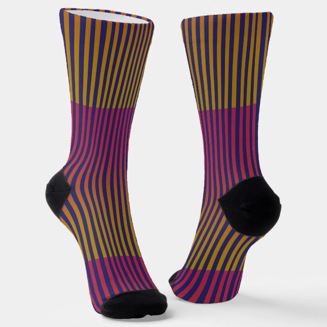 Duotone Yellow Plum Stripe  Socks (Angled)