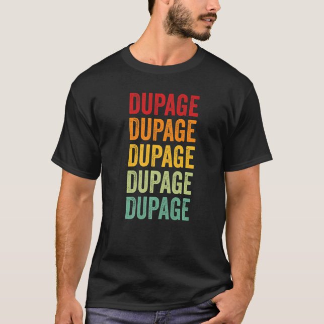 DuPage County Illinois Rainbow Text T-Shirt (Front)