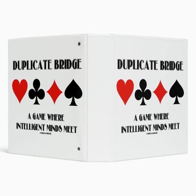 Duplicate Bridge A Game Where Intelligent Minds 3 Ring Binder (Background)